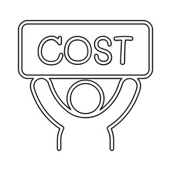 Business cost icon in line style