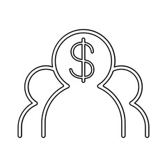 Employment cost icon in line style