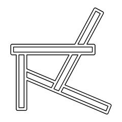 wooden chair icon in line style