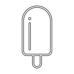 Chocolate ice cream icon in line style