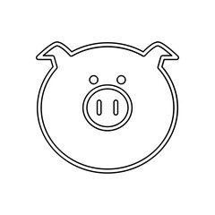 Pig icon in line style