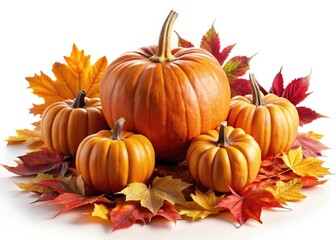 Free autumn pumpkin clipart: harvest, Thanksgiving, and Halloween pumpkins with leaves, perfect for fall projects.