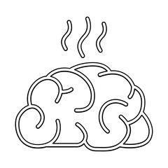 Tired brain icon in line style