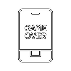 Mobile gaming icon in line style