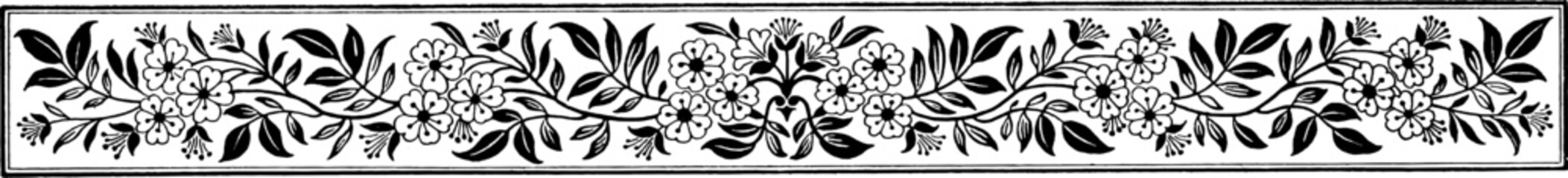 Elegant 1800s Vintage Nature Borders with Floral and Leaf Patterns