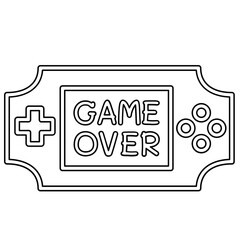 portable video game icon in line style