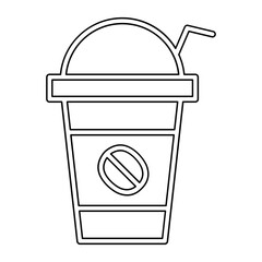 Ice coffee icon in line style