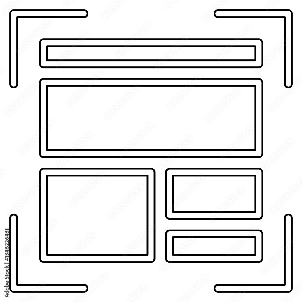 Poster data package icon in line style