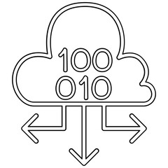 Cloud computing icon in line style