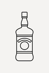 Whiskey bottle line art vector