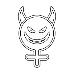 Devil icon in line style