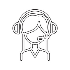 Call center icon in line style