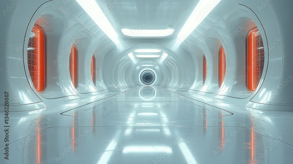 Poster futuristic server room and advanced network storage systems in sleek modern design