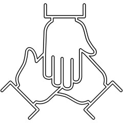 Teamwork icon in line style