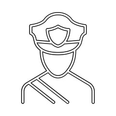 Policeman icon in line style