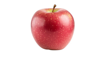 Closeup of a ripe red apple on textured plaid cloth, still life composition ripe