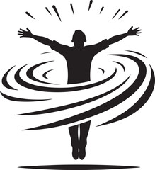 Joyful spinning illustration