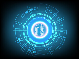 Fingerprint scan for secure access technology connection.