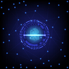 Fingerprint scan for secure access technology connection.