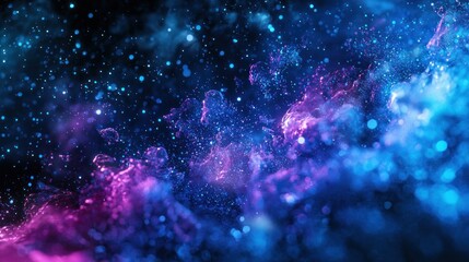 Obraz premium Cosmic Nebula: A Symphony of Blue and Purple Hues