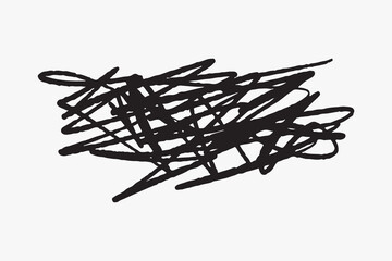 Abstract black scribble illustration vector