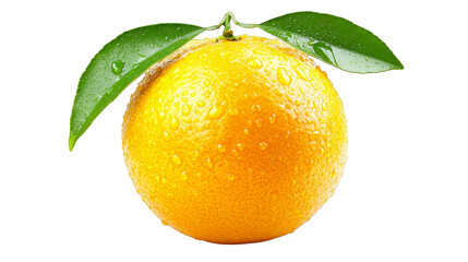Vibrant orange with fresh green leaf,  burst of citrus delight juicy