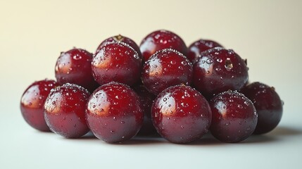 Dark Berries on White Background Close-Up Food Photography with Texture and Natural Imperfections