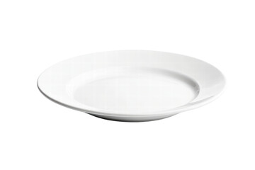 Empty ceramic round plate isolated on transparent or white background, png 