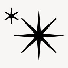 Black starburst shapes illustration vector