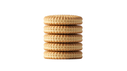 Delicious stack of homemade cookies on a blue and white checkered tablecloth delicious