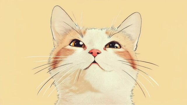 Cat blinking eyes and wiggling its ears