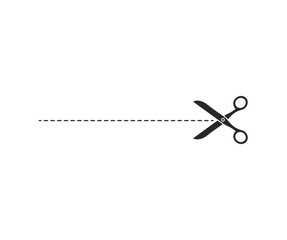 Scissors Trim Line Icon. Vector Stock Illustration stock illustration