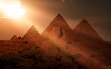 The Sphinx in Giza pyramid complex - Cairo, Egypt