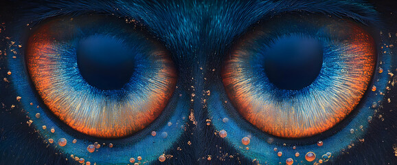 Close Up Owl Eyes Detail