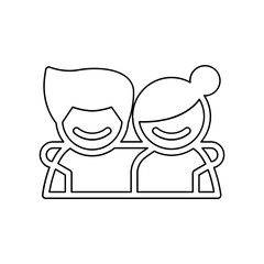 Friendship icon in line style