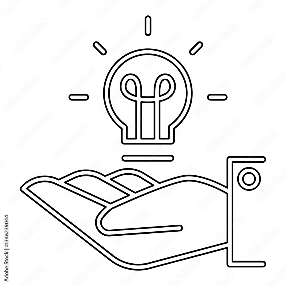 Poster idea icon in line style