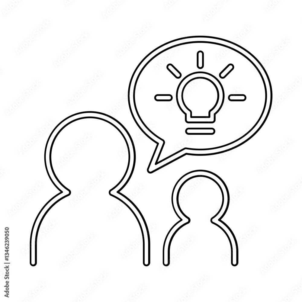 Poster idea icon in line style