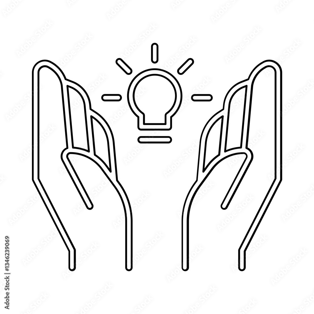 Poster idea icon in line style