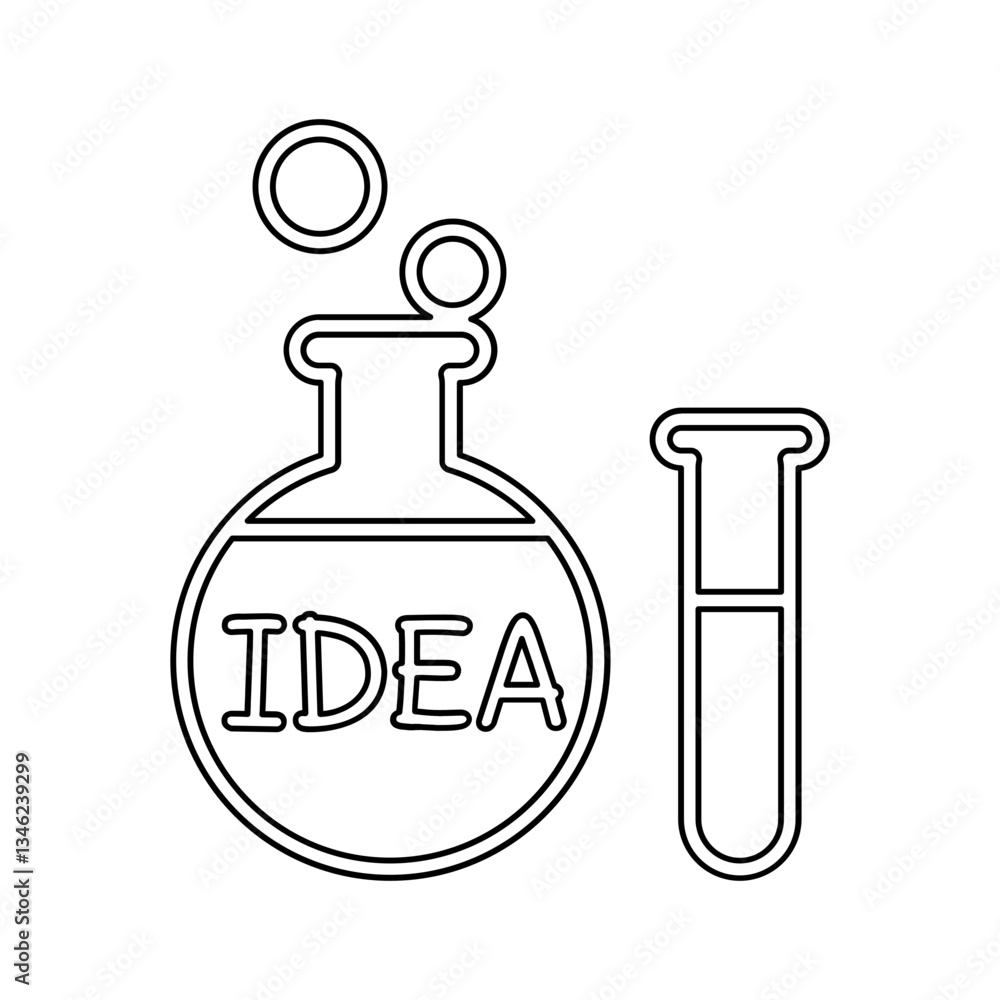 Poster idea icon in line style