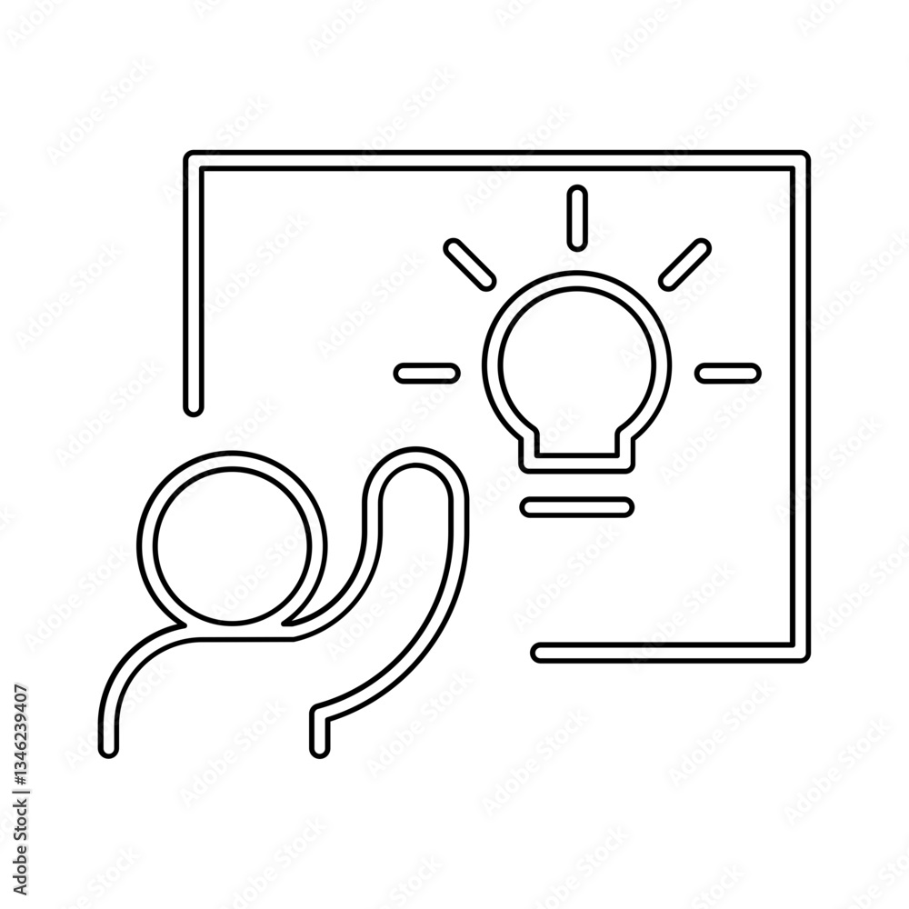 Poster idea icon in line style
