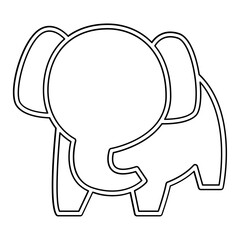 Elephant icon in line style