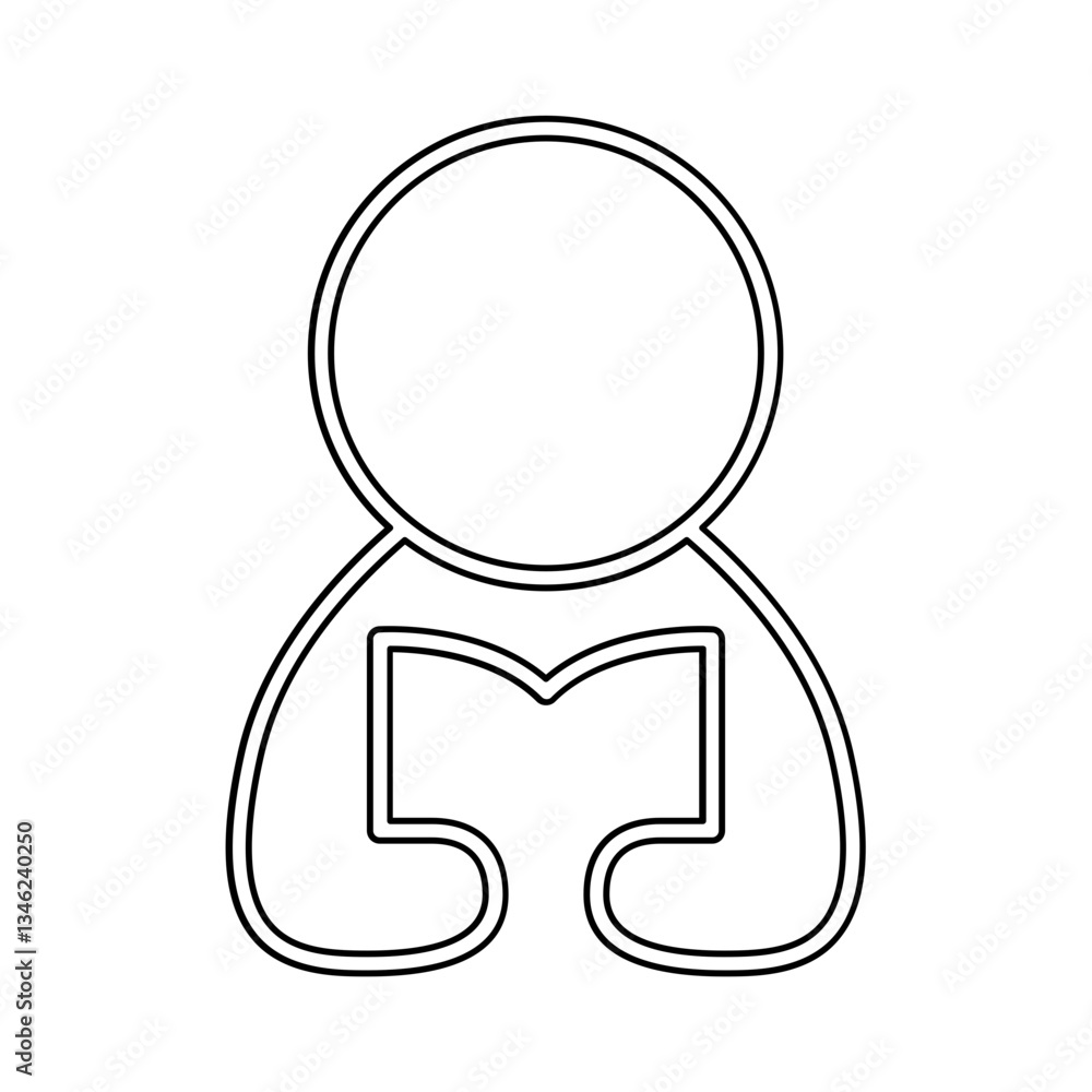 Poster learning icon in line style