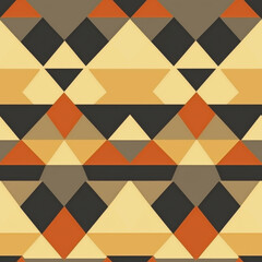 Minimalist Textile Seamless Pattern Geometric seamless pattern with triangles and sharp edges in warm earthy tones