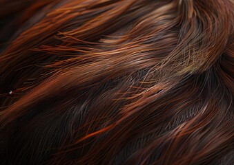Naklejka premium Close-up of flowing brown and auburn hair.