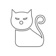 Black cat icon in line style