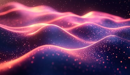 Abstract Pink and Purple Glittering Waves Background Digital Art for Design