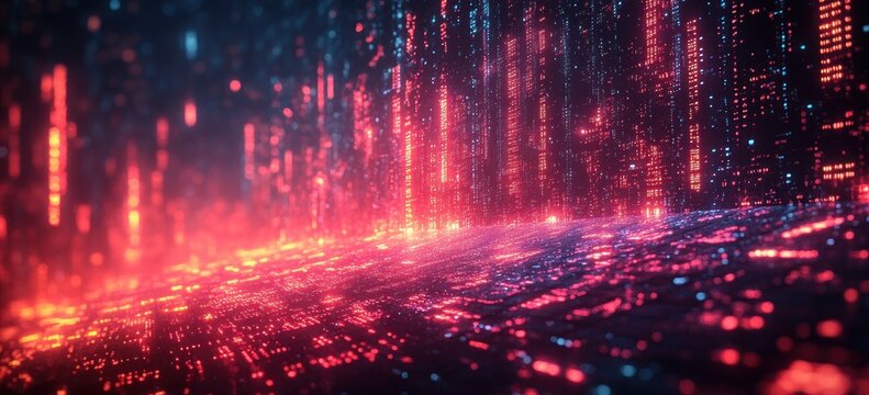 AI Chat and Coding with JavaScript by Female Software Developer in Cyberpunk Environment - Powered by Adobe