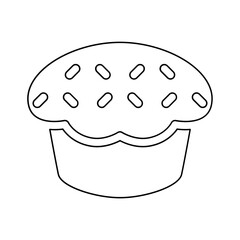 Banana cupcake icon in line style