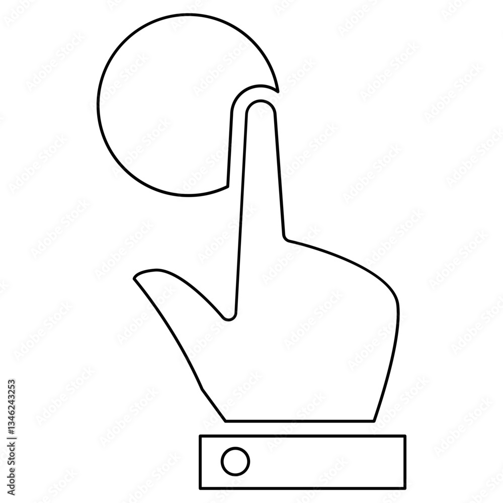 Poster cursor icon in line style