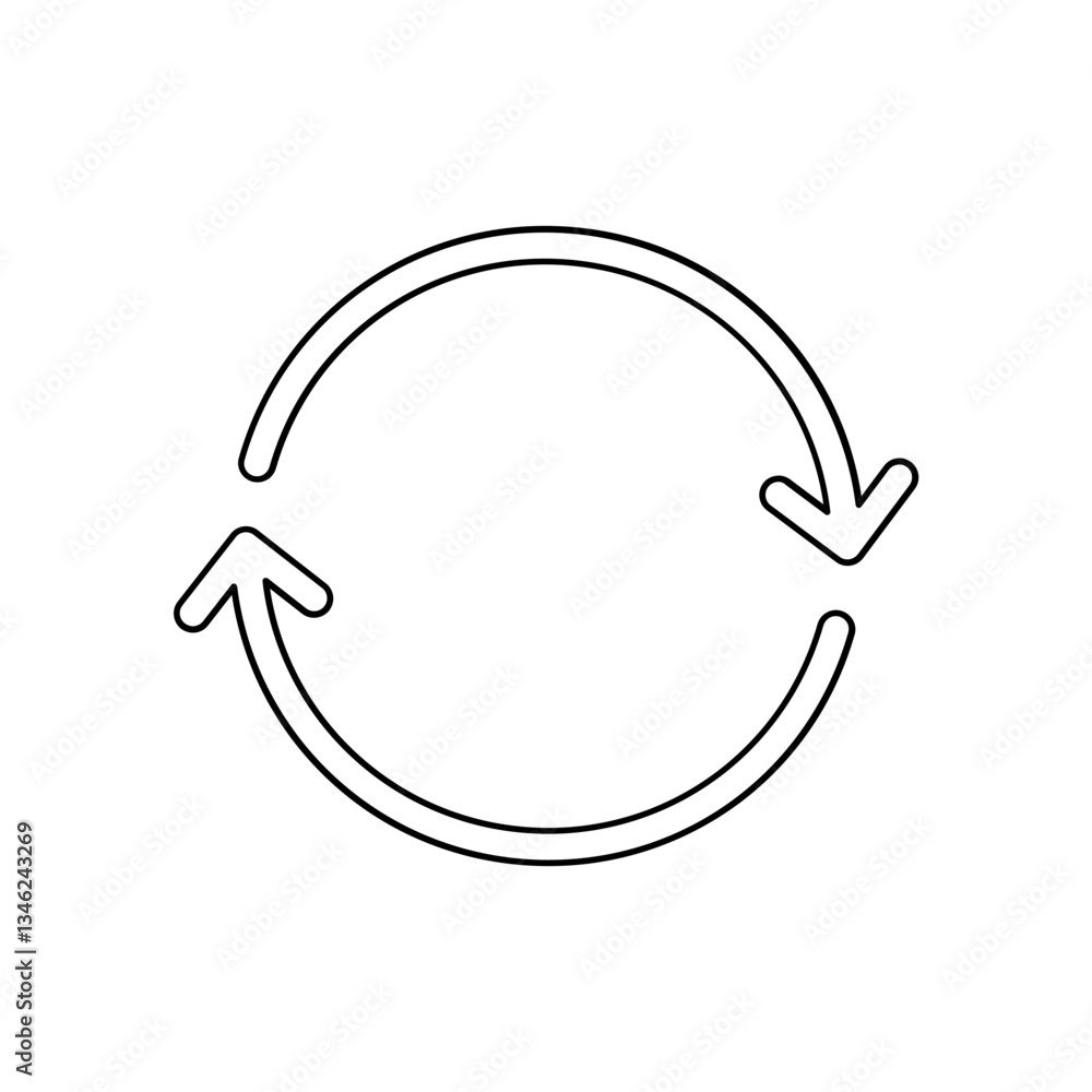 Poster refresh icon in line style